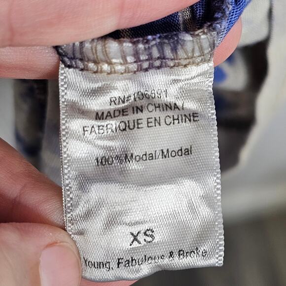 Young Fabulous & Broke Blue Tie-Dye Dress Size XS Soft Modal Dolman Casual Beach - Picture 5 of 7